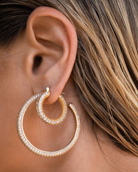 Pave Josephine Hoops- Gold View 8
