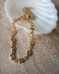 Pyramid Bezel Statement Necklace- Silver View 5