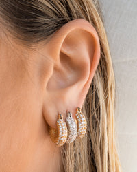 Pave Giselle Hoops- Gold View 5