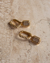 Faceted Diamond Huggies- Silver View 3