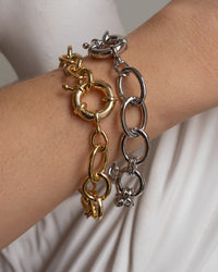 The Cleo Link Chain Bracelet- Silver View 4