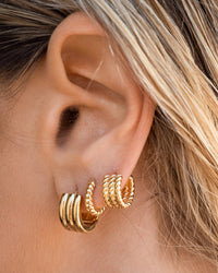 Mini Rope Huggies (12mm)- Gold View 6