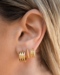 Mini Rope Huggies (12mm)- Gold View 8
