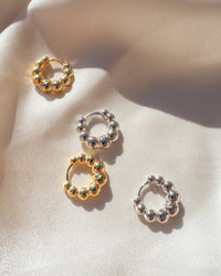 Mini Beaded Bella Huggies (14mm)- Silver View 3