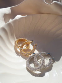 Pave Estelle Hoops- Gold View 4