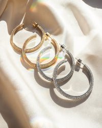Pave Josephine Hoops- Silver View 5