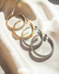 Pave Josephine Hoops- Gold view 2