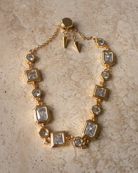 Pyramid Bezel Statement Bracelet- Silver View 2