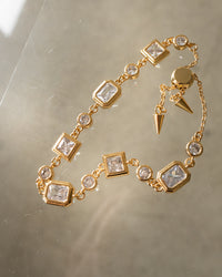 Pyramid Bezel Statement Bracelet- Silver View 4