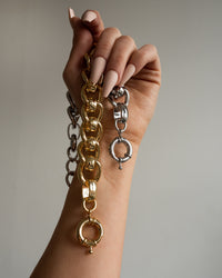 The Lola Oversized Chain Bracelet- Gold View 4
