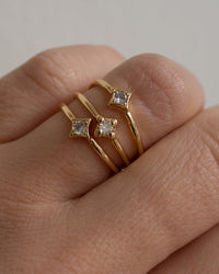 Bezel Charm Ring Set- Silver View 2