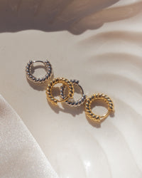 Mini Rope Huggies (12mm)- Gold View 3