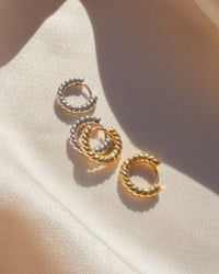 Mini Rope Huggies (12mm)- Gold View 7