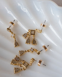 Bezel Charm Studs Set- Silver View 3
