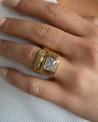 Punk Stud Pyramid Ring- Gold view 2