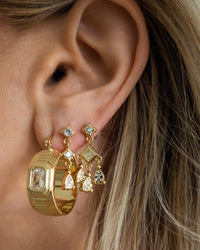 Bezel Charm Studs Set- Silver View 2
