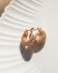 Pave Giselle Hoops- Gold View 3