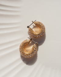 Pave Giselle Hoops- Gold View 6