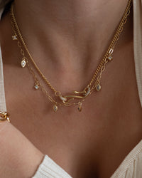 Bezel Charm Shaker Necklace- Gold View 4