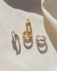 Pave Mini Margaux Huggies (9mm)- Gold View 3