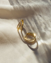 Pave Mini Margaux Huggies (9mm)- Gold View 5