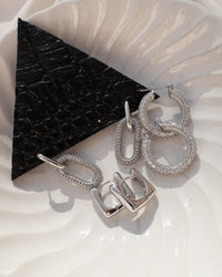 Pave Simone Loop Hoops- Silver View 7