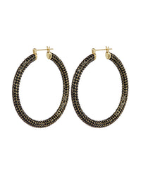 Pave Amalfi Hoops- Gold- Jet View 1