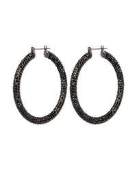 Pave Amalfi Hoops- Gunmetal- Jet View 1