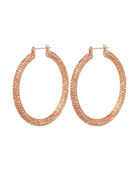 Pave Amalfi Hoops- Rose Gold- Light Peach View 1