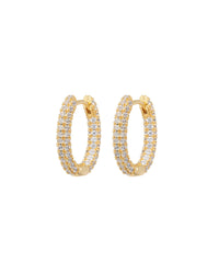 Pave Amalfi U Hoops- Gold View 1