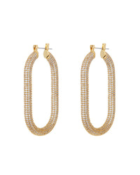 Pave Amber Hoops- Gold View 1