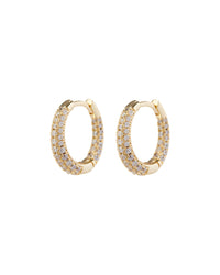 Pave Amelie Hoops- Gold View 1