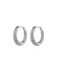 Pave Amelie Hoops- Silver View 1