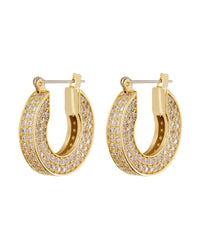 Pave Baby Celine Hoops- Gold View 1