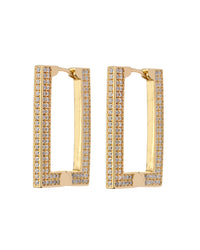 Pave Boxer Hoops- Gold View 1