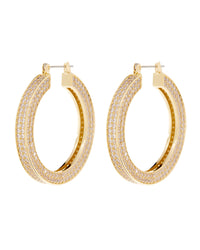 Pave Celine Hoops- Gold View 1