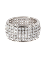 Pave Cigar Ring- Silver View 1