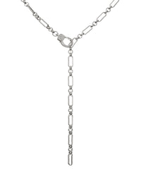 Pave Clasp Lariat- Silver