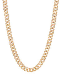 Pave Cuban Link Necklace- Gold View 1