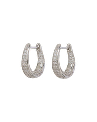 Pave Cuvee Hoops- Silver View 1