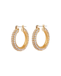 Pave Estelle Hoops- Gold View 1