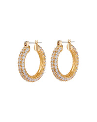 Pave Estelle Hoops- Gold