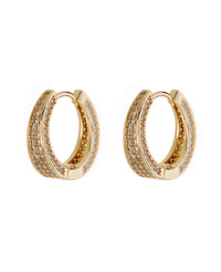 Pave Geneva Hoops- Gold View 1