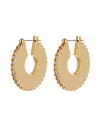 Pave Luna Hoops- Gold View 1