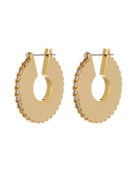 Pave Luna Hoops- Gold