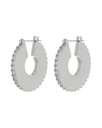 Pave Luna Hoops- Silver View 1
