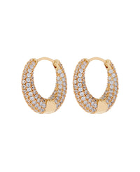 Pave Marbella Hoops- Gold View 1
