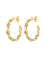 Pave Mariner Hoops- Gold