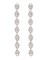 Pave Mariner Link Drop Earrings- Silver View 1