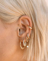 Pave Mini Martina Hoops- Gold View 2